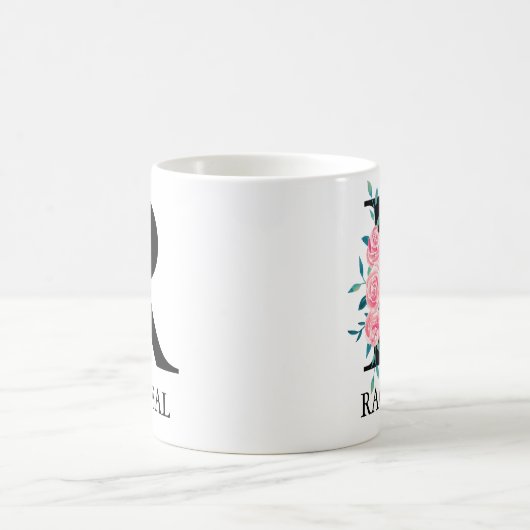 Monogram Wasserfarbe Benutzerdefinierter Single Le Kaffeetasse (Mittel)