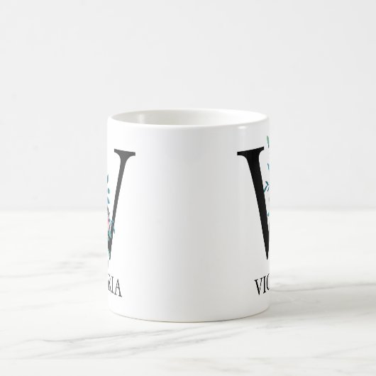 Monogram Wasserfarbe Custom Single Letter W Kaffeetasse (Mittel)