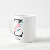Monogram Wasserfarbe Custom Single Letter Z Kaffeetasse (Vorderseite Links)