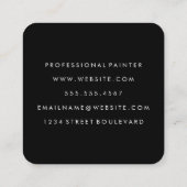 Monogram Wasserfarbe mit Chic Gold Leder gebürstet Quadratische Visitenkarte (Rückseite)