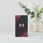 Monogram Wasserfarbe Pinselleder Hintergrund Visitenkarte (Stehend Vorderseite)