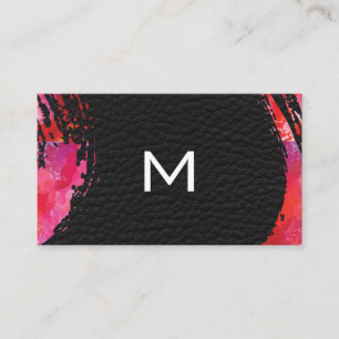 Monogram Wasserfarbe Pinselleder Hintergrund Visitenkarte