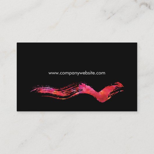 Monogram Wasserfarbe Pinselvariation Schwarz-weiß Visitenkarte (Rückseite)