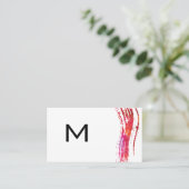 Monogram Wasserfarbe Pinselvariation Visitenkarte (Stehend Vorderseite)