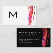 Monogram Wasserfarbe Pinselvariation Visitenkarte (Vorne/Hinten)