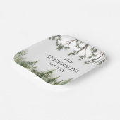 Monogram Wasserfarbe Rustikale Pinienbäume und -zw Pappteller (Gewinkelt)