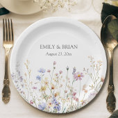 Monogram Wasserfarbe Rustikales Feld für Hübsche W Pappteller