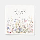 Monogram Wasserfarbe Rustikales Feld für Hübsche W Serviette (Vorderseite)