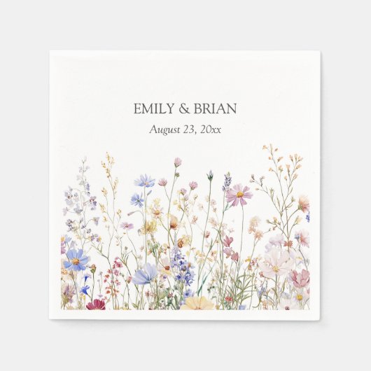 Monogram Wasserfarbe Rustikales Feld für Hübsche W Serviette (Vorderseite)