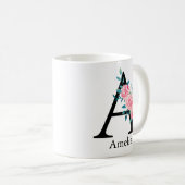 Monogram Wasserfarbe Single Letter A-Kaffee Kaffeetasse (VorderseiteRechts)