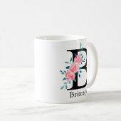 Monogram Wasserfarbe Single Letter B Kaffee Kaffeetasse (VorderseiteRechts)