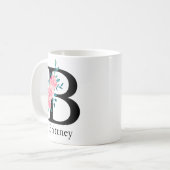 Monogram Wasserfarbe Single Letter B Kaffee Kaffeetasse (Vorderseite Links)