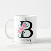 Monogram Wasserfarbe Single Letter B Kaffee Kaffeetasse (Links)