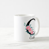 Monogram Wasserfarbe Single Letter C-Kaffee Kaffeetasse (VorderseiteRechts)