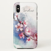 Monogram Wasserfarbenflorale Sakura Kirschblüten Case-Mate iPhone Hülle (Rückseite)