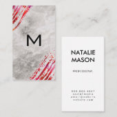 Monogram Wasserfarbenpinsel - Hintergrund Visitenkarte (Vorne/Hinten)