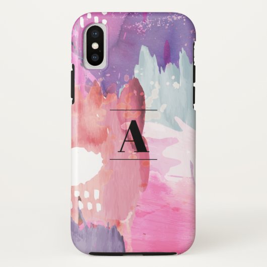 Monogram Wasserfarbenpinselstriche Case-Mate iPhone Hülle (Rückseite)