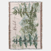 Monogram Wasserfarbenwald und Gebirge Rustikal Decke (Vorderseite Vertikal)