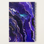 Monogram Wasserfarbgeode Lila Rose Gold Agate Planer (Rückseite)