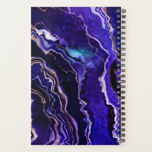 Monogram Wasserfarbgeode Lila Rose Gold Agate Planer (Rückseite)