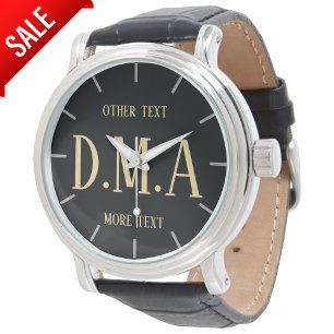 Monogram Watch Men Personalisiert Elegant Class Armbanduhr