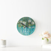 Monogram | Water Lily Pond Runde Wanduhr (Zuhause)