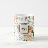 Monogram Watercolor 1600s Dutch Florals 11 oz. Kaffeetasse (Mittel)