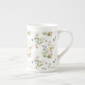 Monogram Watercolor 1600s Floral Art 10oz Porzellantasse (Rechts)