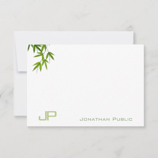 Monogram Watercolor Art Blätter Einfache Vorlage (Vorderseite)