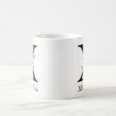 Monogram Watercolor Benutzerdefinierter Single Let Kaffeetasse (Mittel)