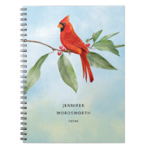 Monogram Watercolor Blue Green Kardinal Red Bird