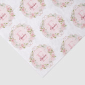 Monogram Watercolor Blush Pink Rose Flowers Floral Seidenpapier (Detail)