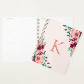 Monogram Watercolor Boho Pink Burgundy Rose Planer (Anzeige)