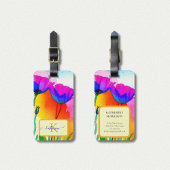 Monogram Watercolor Bright Floral California Poppy Gepäckanhänger