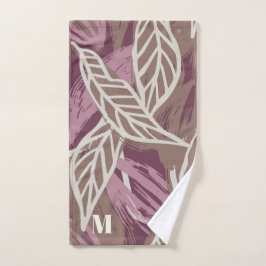 Monogram Watercolor Coffee Leaf Muster Pickleball Handtuch