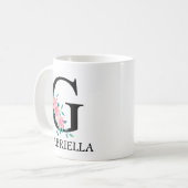 Monogram Watercolor Custom Single Letter Coffee G Kaffeetasse (Vorderseite Links)