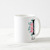 Monogram Watercolor Custom Single Letter Coffee I Kaffeetasse (VorderseiteRechts)