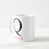 Monogram Watercolor Custom Single Letter Q Coffee Kaffeetasse (Vorderseite Links)