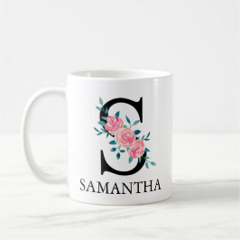 Monogram Watercolor Custom Single Letter S-Kaffee Kaffeetasse