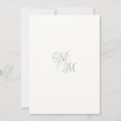 Monogram Watercolor Floral Wreath Wedding Einladung (Rückseite)