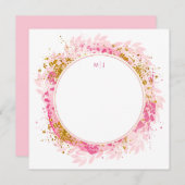Monogram Watercolor Glitzer Wedding Danke (Vorne/Hinten)