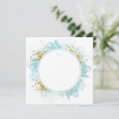 Monogram Watercolor Glitzer Wedding Danke (Stehend Vorderseite)