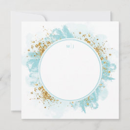 Monogram Watercolor Glitzer Wedding Danke