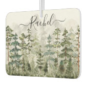Monogram Watercolor Green Pine Forest on Mountain Autolufterfrischer (Links)