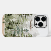 Monogram Watercolor Green Pine Forest on Mountain Case-Mate iPhone Hülle (Rückseite (Horizontal))