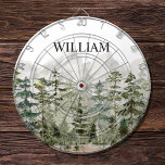 Monogram Watercolor Green Pine Forest on Mountain Dartscheibe<br><div class="desc">Mit unserem Monogram Watercolor Green Pine Forest on Mountain Dart Board fügen Sie Ihrem Sportstil die Touch der Natur hinzu! Personalisieren Sie es und genießen Sie die Touch rustikalen Charme zu Ihrem Spiel!</div>