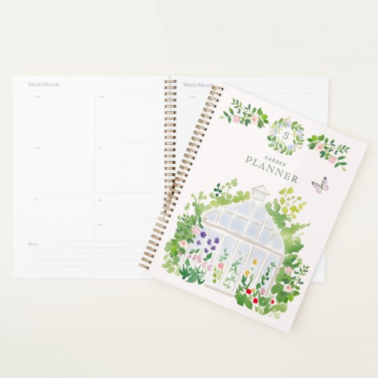 Monogram Watercolor Greenhouse Garden Planer (Anzeige)
