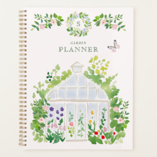 Monogram Watercolor Greenhouse Garden Planer