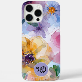 Monogram Watercolor Pastel iphone Case