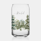 Monogram Watercolor Pine Forest mountain Aesthetic Dosenglas (Vorderseite)